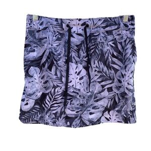 Speedo Gray Leaf Print Swim Skort Sz S